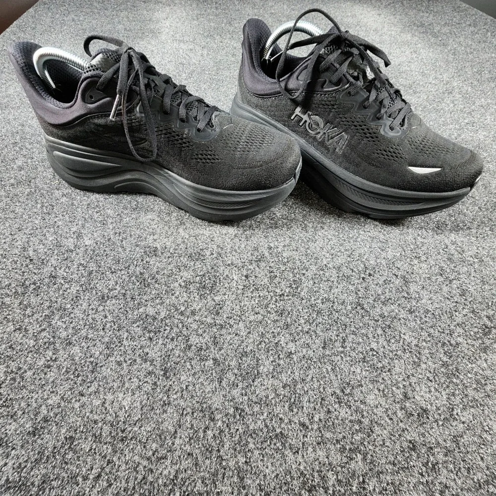 Hoka Bondi 9 Running Shoes Womens 11 Wide Black Cushioned Road Sneakers EUC